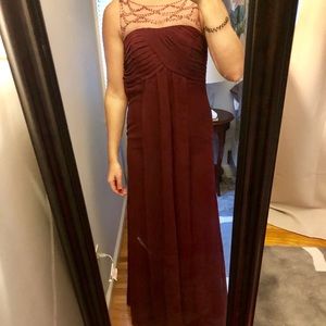 Long Wine Colored Gown